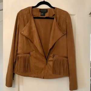 💜EUC💜 Faux Suede Fringe Jacket